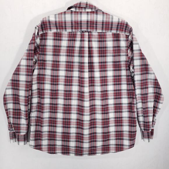 Nautica Shirt  Mens Extra Large Red Plaid Long Sleeve Casual Preppy Button Up - Picture 7 of 10